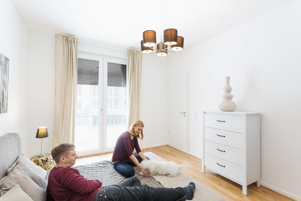 Immobilienfotografie mit Menschen Wohnzimmer in Dresden