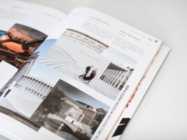 Veröffentlichung im chinesischen Magazin als Architekturfotograf James Simon Galerie